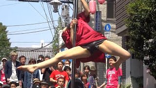 ポールダンス　高円寺びっくり大道芸