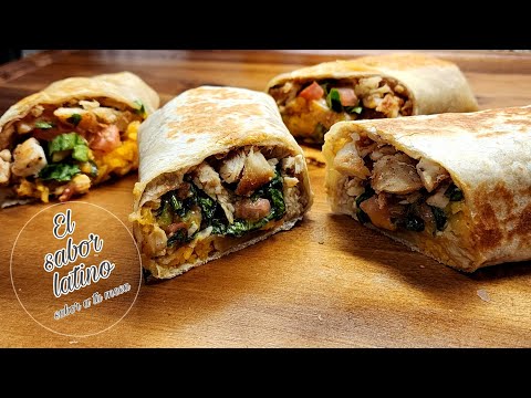 🔴Los Mejores Burritos de Pollo Riquisimos |Chicken Burrito 🌯 Easy Recipe|