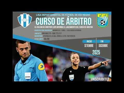 La Liga Departamental de Fútbol de Río Negro Anuncia Curso de Árbitros