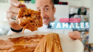 How to make RED Chicken Tamales - AUTHENTIC Mexican recipe🌶️ 🇲🇽 #RedChickenTamales #MexicanTamales