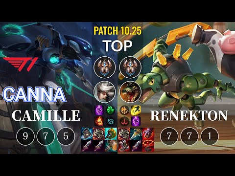 T1 Canna Camille vs Renekton Top - KR Patch 10.25