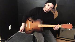 Video thumbnail for Vintage Kay Acoustic Archtop Guitar - spaghetti western blues box - c. 1950s? by Play and Trade Guitars