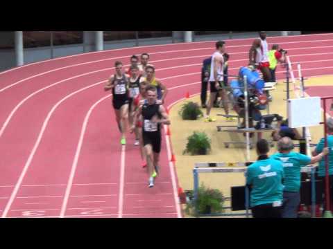 Gugl Indoor 2014 - 1500m B-Lauf mit Nikolaus Franzmair 3:45,19 - ÖLV-U20 Hallenrekord