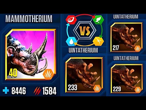MAMMOTHERIUM VS URTINOTHERIUM WITH BLUE VS REXY TOURNAMENT THALASSODROMEUS | JURASSIC WORLD THE GAME