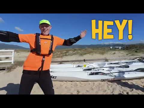 Downwind surfski fun in Tarifa Spain