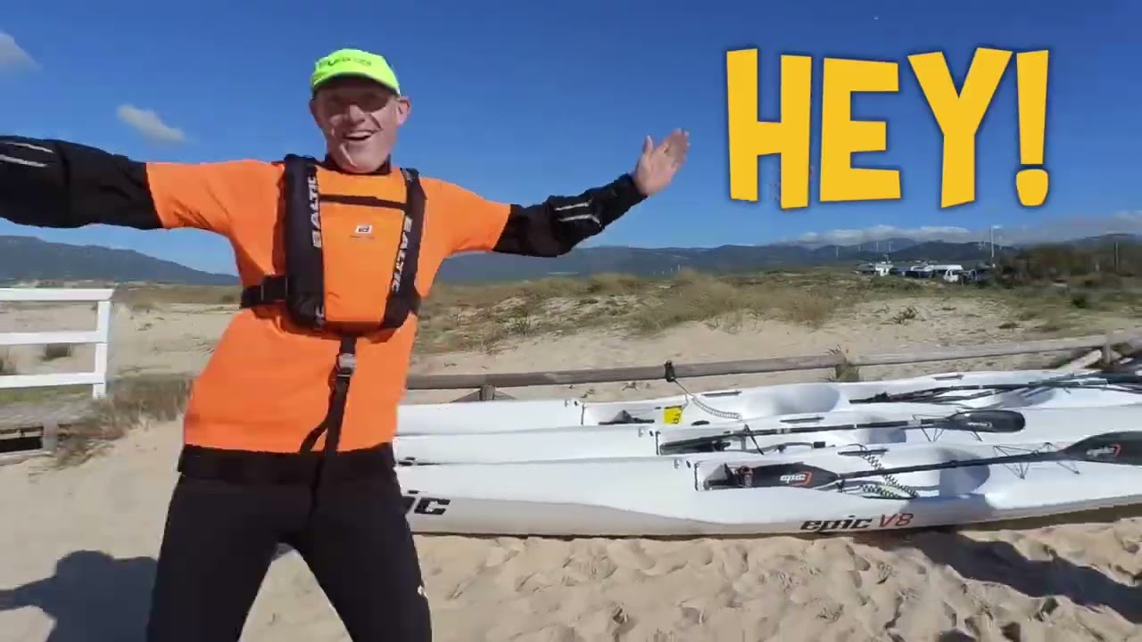 Downwind surfski fun in Tarifa Spain