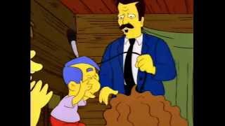 Robert Goulet smacks Milhouse in his nerdy eyes