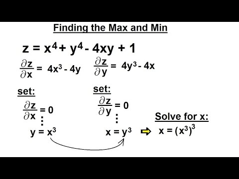 Calculus 3: Partial Derivative (19 of 50) Finding the Max and Min