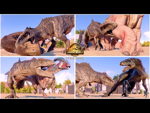 Dominion Giganotosaurus VS All Dinosaurs Killing & Hunting Animations 🦖 Jurassic World Evolution 2