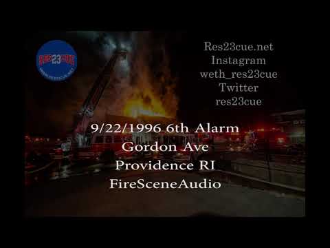 9/22/1996 6th Alarm Gordon Ave Providence RI