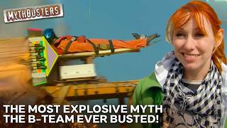 Could A Man Fly 150 Feet Using Only Bottle Rockets? | MythBusters