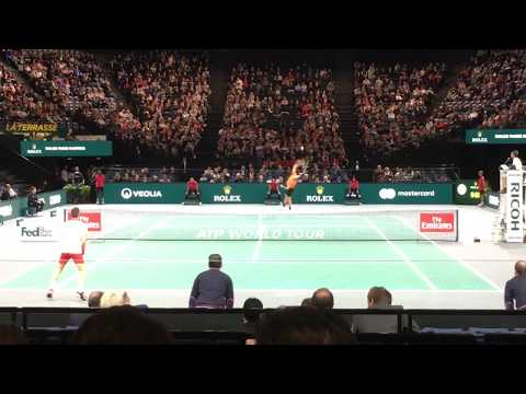 Full Match Thiem VS Jack Sock Back View Paris 2018 1/4 Final Paris 2018