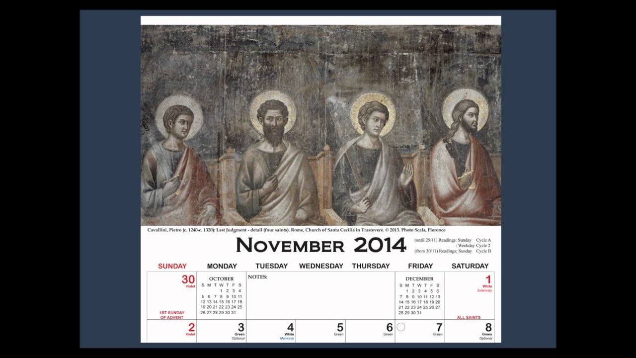 Columban - Calendar Art Guide - November 2014