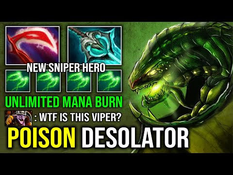 WTF Desolator Poison Attack 100% Annoying Slow Mana Burn Max Range Viper Mid Carry Dota 2