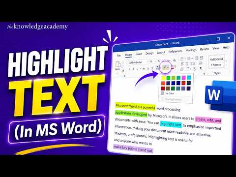 How to Highlight Text in Microsoft Word The Knowledge Academy