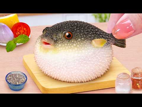 Recipes for Seafood Lover 🐟 How To Cook Flamin Hot Cheetos Fried Pufferfish 🐡Tina Mini Cooking