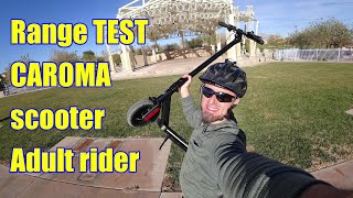 Range test Caroma Electric scooter, Adult rider 190Lbs #founditonamazon