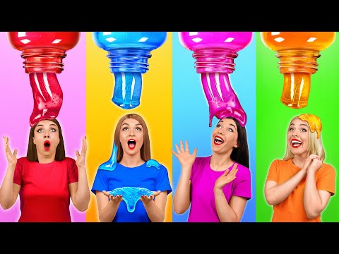 Makanan Bergetah, Makanan Asli vs Makanan Cokelat Tantangan #1 Multi DO Challenge