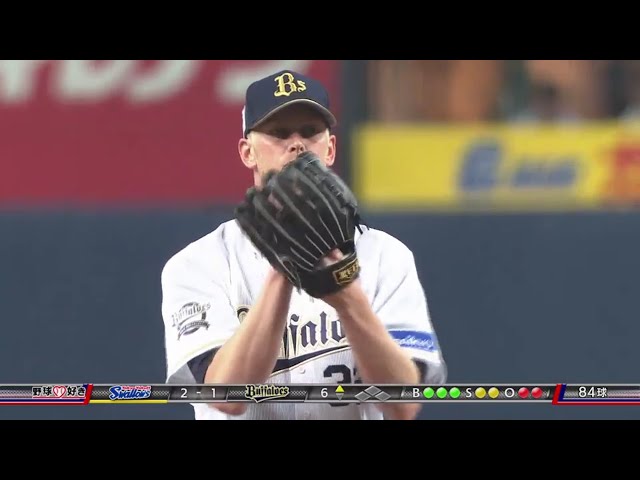 【6回表】 バファローズ・ディクソン 上位打線から3者連続三振!! 2017/6/1 Bs-S