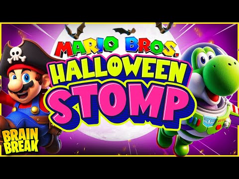 Mario Halloween Stomp 🎃 Halloween Brain Break 🎃 Just Dance for Kids 🎃 Danny GoNoodle