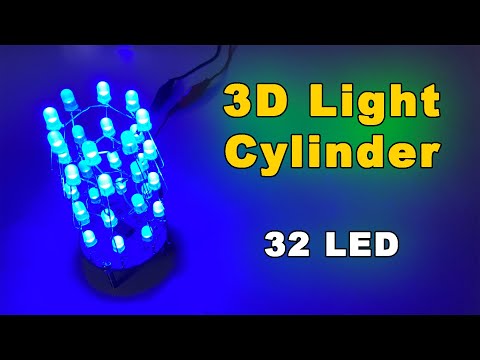 Mini Blue 3D Light Flashing LED Cylinder with STC 15F104 - ICStation
