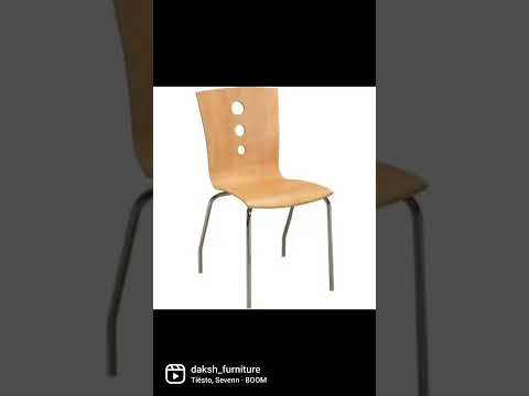 Brown and silver wooden metal wood cafeteria chair