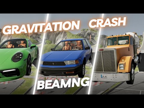 Gravity Crash Tests: Cars and Trucks on Planets - Beamng Drive