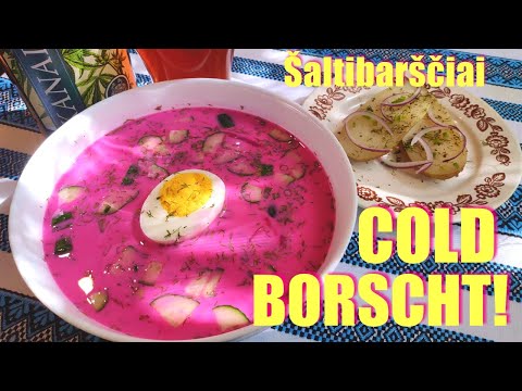 Cold Borscht - Lithuanian “pink soup” | Šaltibarščiai | Свекольник