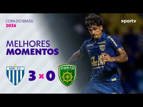 Gols e lances de Avaí x Porto Vitória