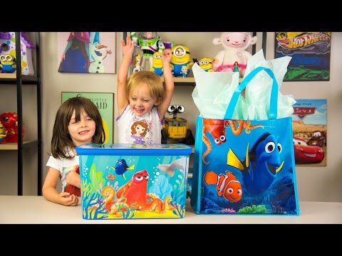 HUGE Finding Dory Surprise Box & Toy Bag Elmo Toys Shopkins Blind Bags Disney Toys Kinder Playtime Video