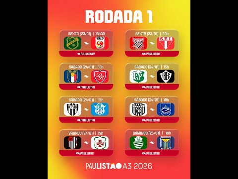 Série A3 starts this Friday (23): XV Jaú x União São João (Ulisses TV) and Paulista x Itapirense