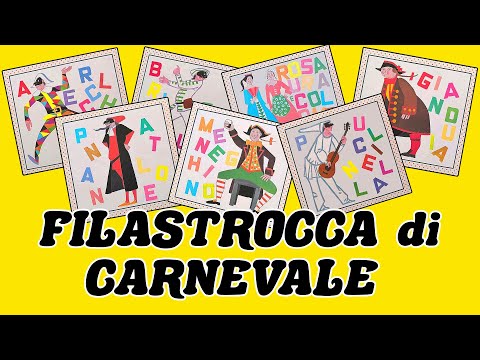 🎉🎭 FILASTROCCA di CARNEVALE (Maschere Italiane Regionali della Commedia dell'Arte) 🎊