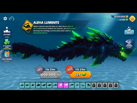 NEW MONSTER LUMINITE UNLOCKED AND GAMEPLAY - Hungry Shark Evolution