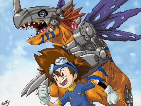 Digimon - Greymon Digivolves to MetalGreymon (English Dub With Japanese Music)