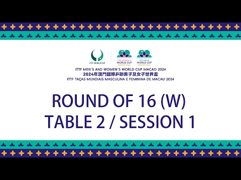 LIVE! | T2 | Round of 16 | ITTF Men's and Women's World Cup Macao 2024 | Session 1 (W)