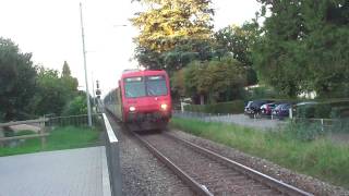 preview picture of video 'Train arriving at Meggen Zentrum, Switzerland'