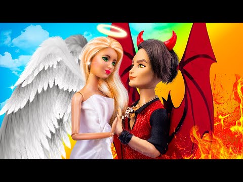 Melek ve Şeytan Aşk Hikayesi / 11 Tane Kendin Yap Tarzı Barbie Bebek