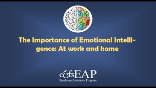 The Importance of Emotional Intelligence: At work and home