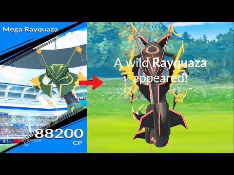 Finally I Got✨Shiny Mega Rayquaza Raid in #pokemongo