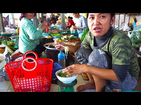 Amazing Cambodian Rural Market Morning Scenes, Koki Market Scenes, Kandal Province
