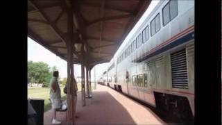 preview picture of video 'Two Amtrak trains at Princeton, Il- Two-for-One Special on #3 Southwest Chief!!!'