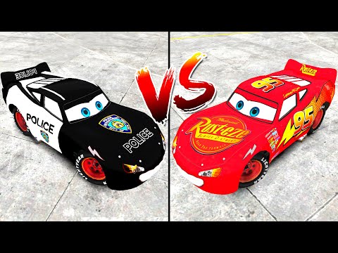 GTA 4 POLICE McQueen vs Lightning McQueen Crash Testing