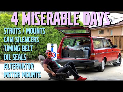 Volvo 240: Struts, timing belt, oil leaks, motor mounts, etc!