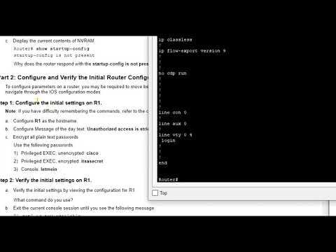Packet Tracer 10.1.4 - Configure Initial Router Settings
