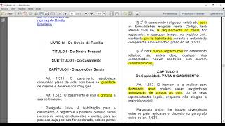 Do casamento - Art. 1511 a 1547 CC