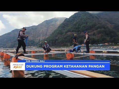 POLRES BANGLI TEBAR BENIH IKAN NILA DI DANAU BATUR