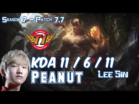 SKT T1 Peanut LEE SIN vs RENGAR Jungle - Patch 7.7 KR Ranked