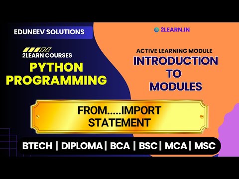 Introduction To Modules From Import Statement In Python Programming