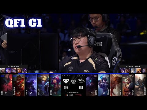 GEN vs HLE - Game 1 | Quarter Final LoL Worlds 2025 | Hanwha Life vs Gen.G G1 full