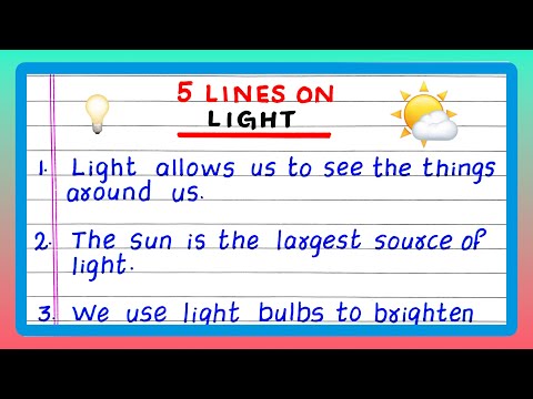 Few Lines on Light | Five Lines on Light | 5 Lines on Light